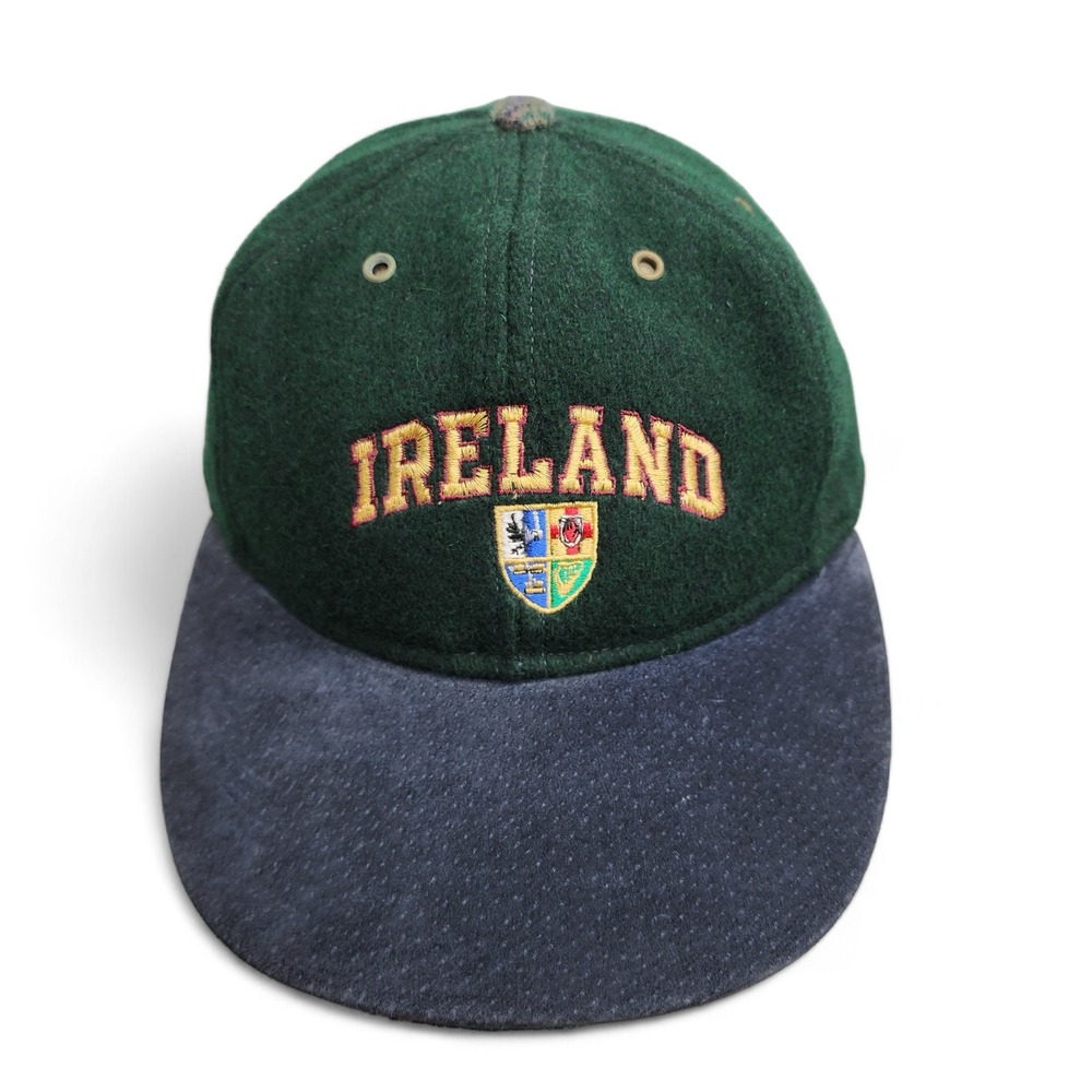 Vintage Lake of the Isles Ireland Hat Adult Fitted Medium Suede Wool Made in USA